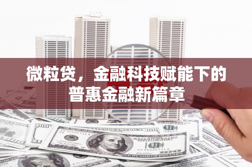 梅州微粒贷，金融科技赋能下的普惠金融新篇章