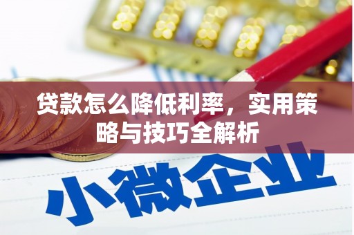 梅州贷款怎么降低利率，实用策略与技巧全解析