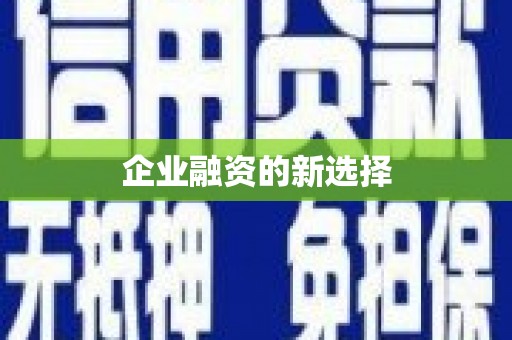 梅州企业融资的新选择