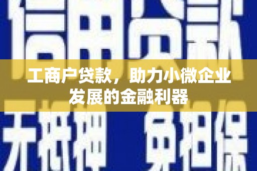 梅州工商户贷款，助力小微企业发展的金融利器