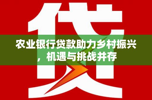 梅州农业银行贷款助力乡村振兴，机遇与挑战并存