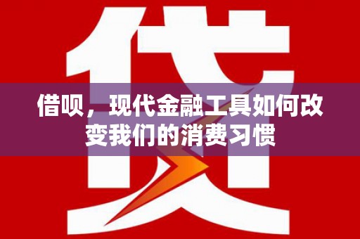 梅州借呗，现代金融工具如何改变我们的消费习惯