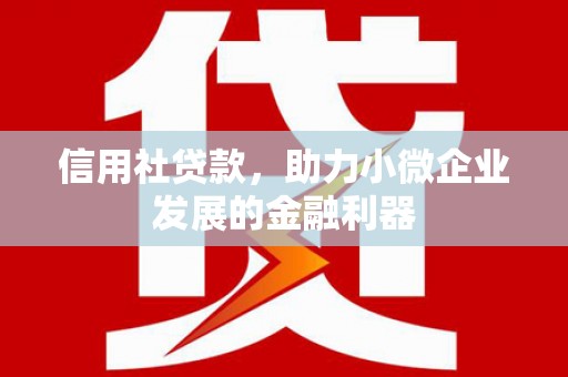 梅州信用社贷款，助力小微企业发展的金融利器