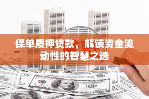 梅州保单质押贷款，解锁资金流动性的智慧之选